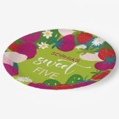 Zoete aardbei kinderen verjaardag papieren bordje (Gekanteld)