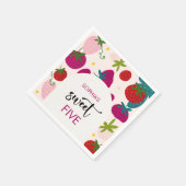 Zoete aardbei kinderen verjaardag servet (Hoek)