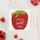 Zoete aardbei kinderen verjaardag servet (Insitu)