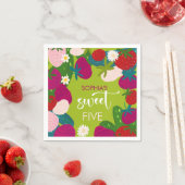 Zoete aardbei kinderen verjaardag servet (Insitu)