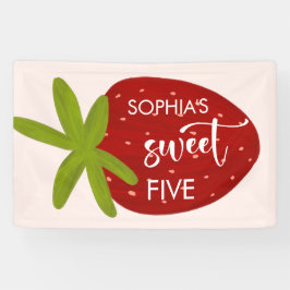 Zoete aardbei kinderen verjaardag spandoek