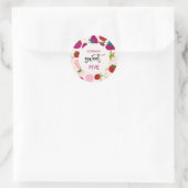 Zoete aardbei kinderverjaardag ronde sticker (Tas)