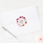 Zoete aardbei kinderverjaardag ronde sticker (Envelop)