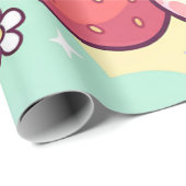 Zoete Aardbei Konijn Cadeaupapier (Rol Hoek)