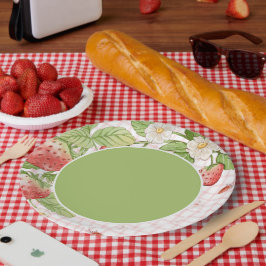 Zoete Aardbei Landelijke Cottage Thema Papieren Bordje