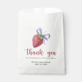 Zoete aardbei met een boog - dank u bedankzakje