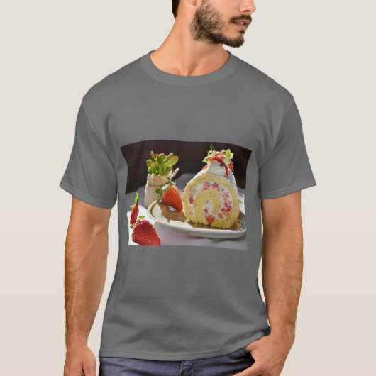 Zoete Aardbei Roll Tee T-shirt (Voorkant)