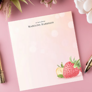 Zoete Aardbei Zomer Fruit Gepersonaliseerde Naam Notitieblok