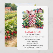 Zoete Aardbeiboerderij Varkensmeisje 1e Verjaardag