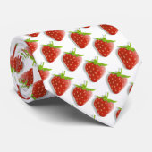 Zoete aardbeien als rode witte stippen stropdas (Opgerold)