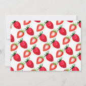 Zoete aardbeien bessen eerste 1e verjaardag foto bedankkaart (Achterkant)