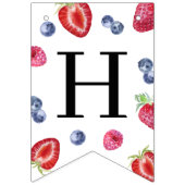 Zoete aardbeien bessen eerste 1e verjaardag foto vlaggetjes (Tweede vlag)