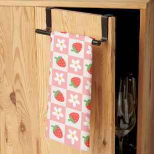 Zoete Aardbeien & Bloemen Keukendoek Theedoek