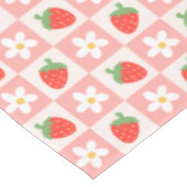 Zoete aardbeien & bloemen tafelkleed (Gekanteld)
