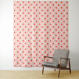 Zoete aardbeien & bloemen Tapestry Wandkleed