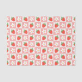 Zoete Aardbeien & Bloemen Weefselpapier Tissuepapier (Voorkant)