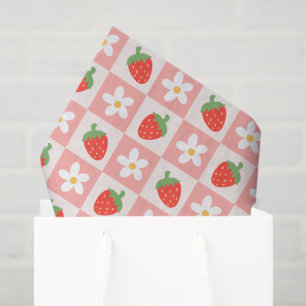 Zoete Aardbeien & Bloemen Weefselpapier Tissuepapier