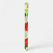 Zoete aardbeien en madeliefjes Waterverf Plaid iPhone Hoesje (Rechterkant)