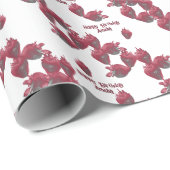Zoete aardbeien gepersonaliseerd cadeaupapier (Rol Hoek)