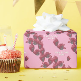 Zoete aardbeien gepersonaliseerd cadeaupapier