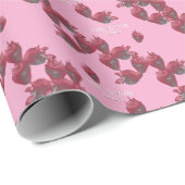 Zoete aardbeien gepersonaliseerd cadeaupapier (Rol Hoek)