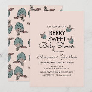 Zoete aardbeien handgeschilderde baby shower kaart