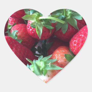 Zoete Aardbeien Hart Sticker