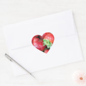 Zoete aardbeien hart sticker (Envelop)