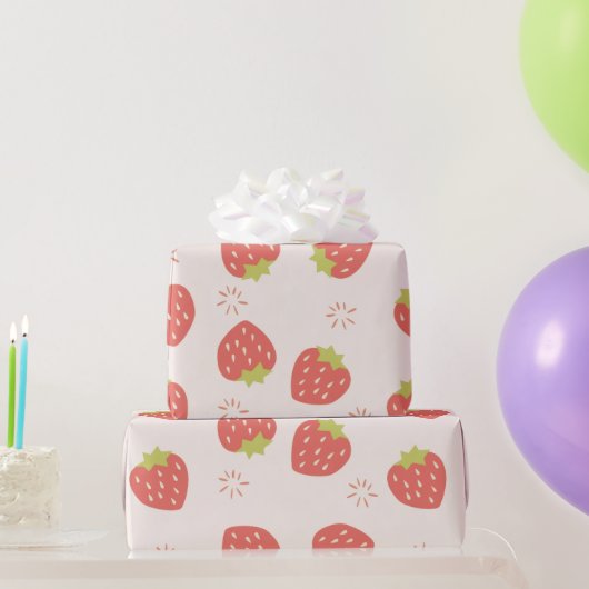 Zoete Aardbeien Patroon Cadeaupapier (Feestgeschenken)