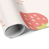 Zoete Aardbeien Patroon Cadeaupapier (Rol Hoek)