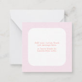 Zoete Aardbeien Roze Girly Budget Bedankt Notitiekaartje (Achterkant)