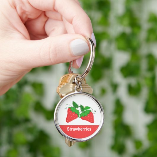 Zoete aardbeien sleutelhanger (Hand)
