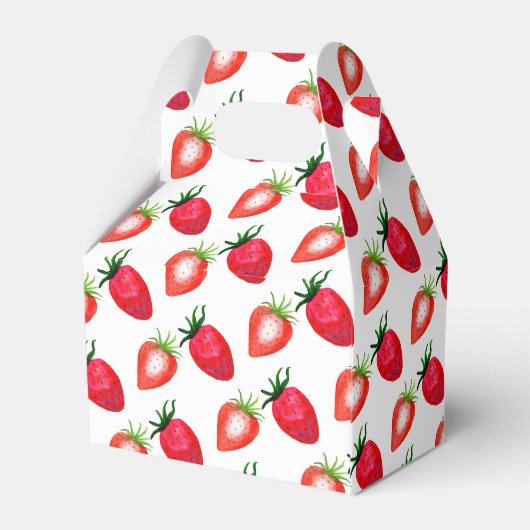 Zoete aardbeienbes Eerste 1e Verjaardag Bedankdoosjes (Achterkant)