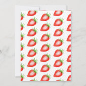 Zoete aardbeienbes Eerste 1e Verjaardag Bedankkaart (Achterkant)