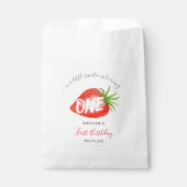 Zoete aardbeienbes Eerste 1e Verjaardag Bedankzakje (Voorkant)