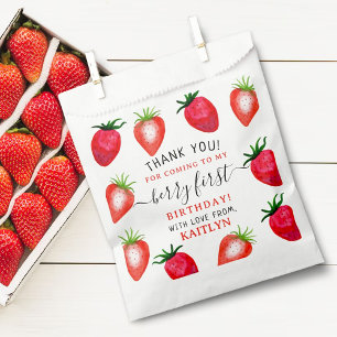 Zoete aardbeienbes Eerste 1e Verjaardag Bedankzakje