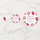 Zoete aardbeienbes Eerste 1e Verjaardag Confetti (Voorkanten)