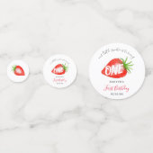 Zoete aardbeienbes Eerste 1e Verjaardag Confetti (Voorkanten)