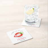 Zoete aardbeienbes Eerste 1e Verjaardag Kartonnen Onderzetters (Insitu)