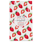 Zoete aardbeienbes Eerste 1e Verjaardag Klein Cadeauzakje (Achterkant)