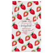 Zoete aardbeienbes Eerste 1e Verjaardag Klein Cadeauzakje (Voorkant)