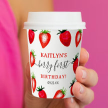 Zoete aardbeienbes Eerste 1e Verjaardag