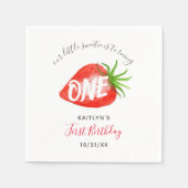 Zoete aardbeienbes Eerste 1e Verjaardag Servet (Voorkant)