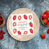 Zoete aardbeienbes Eerste 1e Verjaardag Servet