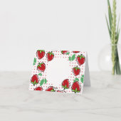 Zoete aardbeienbes Eerste Verjaardag Feestdagen Kaart (Achterkant)