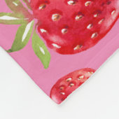 Zoete aardbeiendeken voor bessenliefhebbers fleece deken (Hoek)