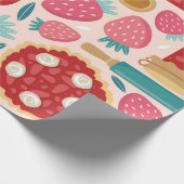 Zoete aardbeienverrukking cadeaupapier (Hoek)