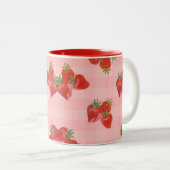 Zoete Aardbeimok 🍓 Tweekleurige Koffiemok (Voorkant rechts)
