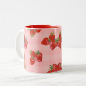 Zoete Aardbeimok 🍓 Tweekleurige Koffiemok (Voorkant links)
