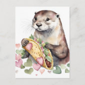 Zoete Aardige Otter Met Taco Briefkaart (Voorkant)